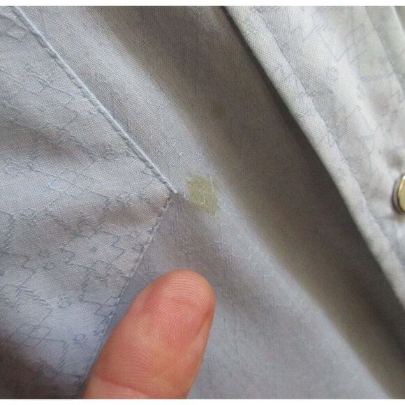 Vintage 1980s Blue Western Shirt Mens Large Texas Mesquite USA Snapper Indy - Picture 7 of 7